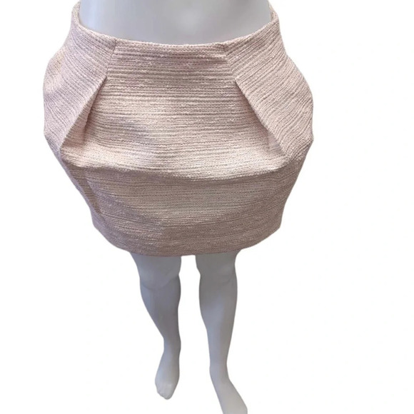 Mossimo Dutti Shimmery Blush Tweed  Mini Skirt Size 8 - Picture 3 of 10